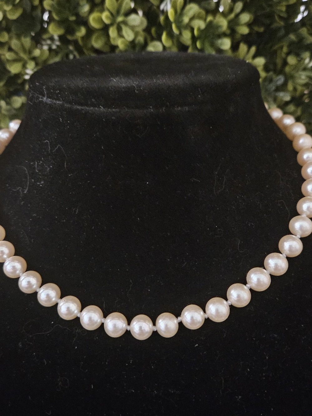 Vintage Faux Pearl Knotted White Strand Necklace